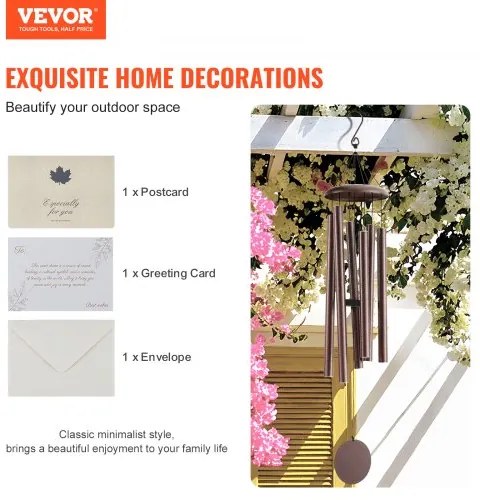 VEVOR Wind Chimes for Outside 1143 mm Aluminum Memorial Deep Tone Wind Chimes
