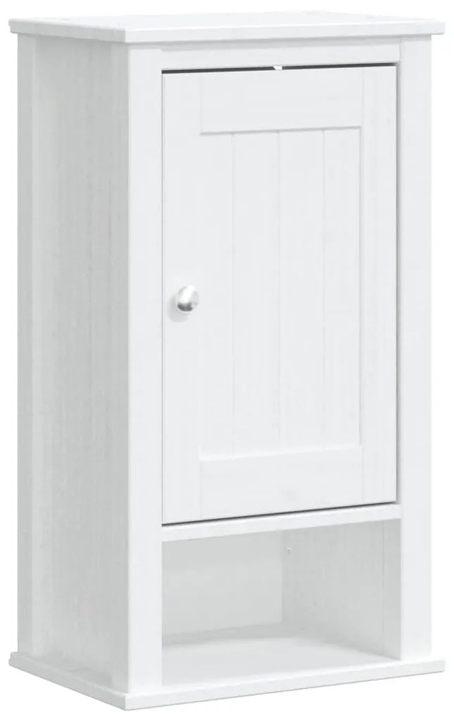 Ντουλάπι Μπάνιου Επιτοίχιο BERG Λευκό 40x27x71,5 εκ Μασίφ Πεύκο - Λευκό