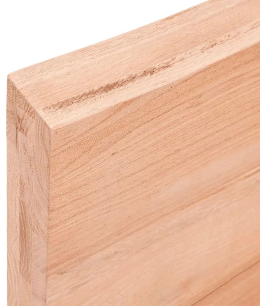 Ράφι Τοίχου Ανοιχτό Καφέ 200x30x(2-6)εκ. Επεξ. Μασίφ Ξύλο Δρυός - Καφέ