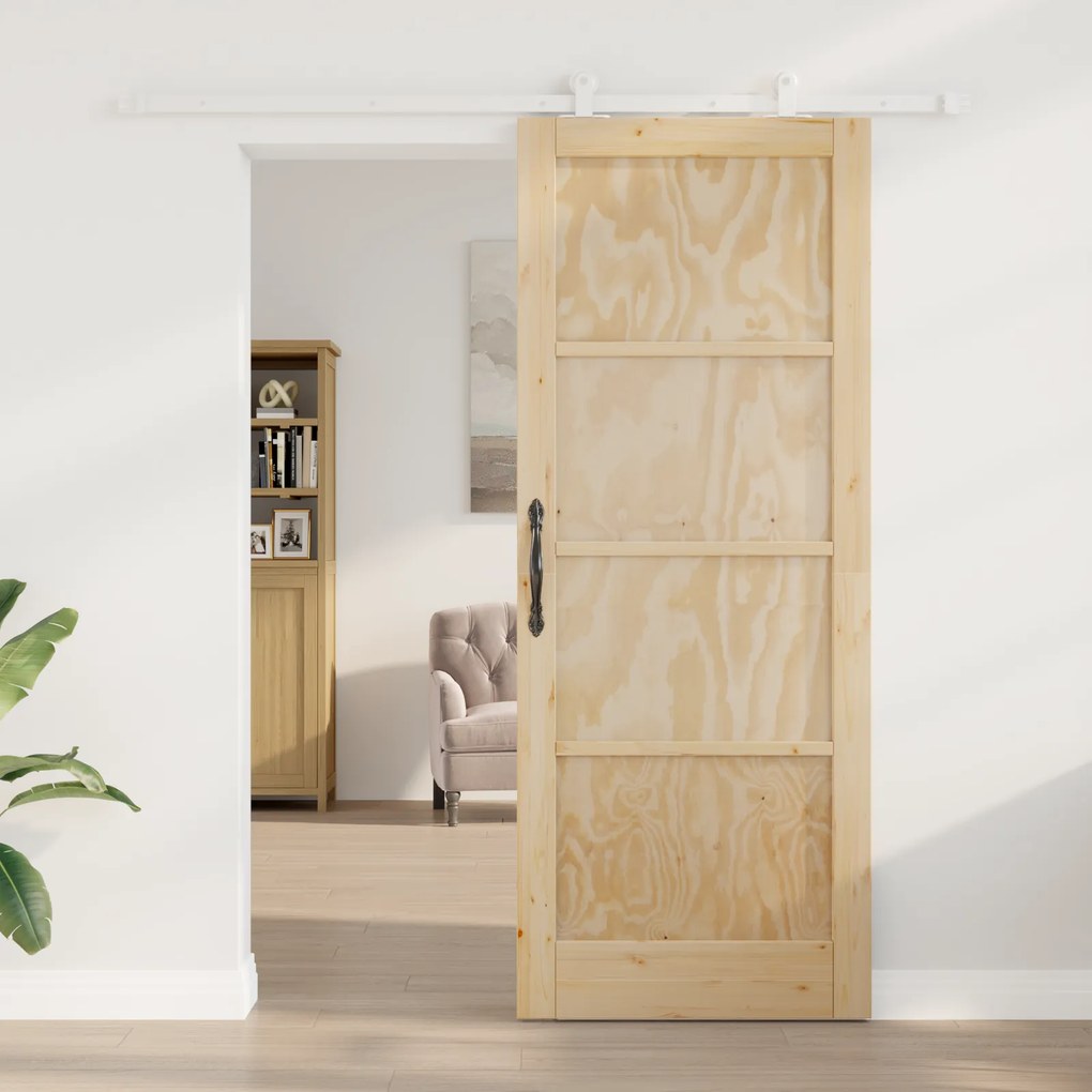 vidaXL Συρόμενη Πόρτα με Σετ Υλικών 'ORKDAL' Μασίφ Ξύλο Πεύκου