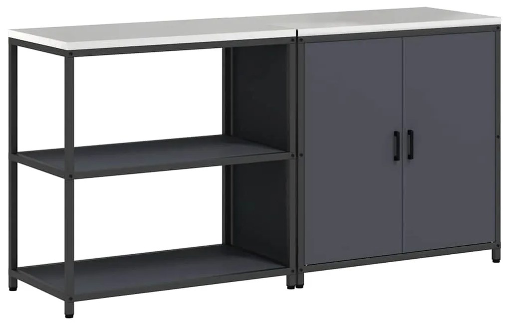 vidaXL Σετ Αποθήκευσης Κουζίνας 2 pcs Ανθρακί Ψυχρής έλασης χάλυβας