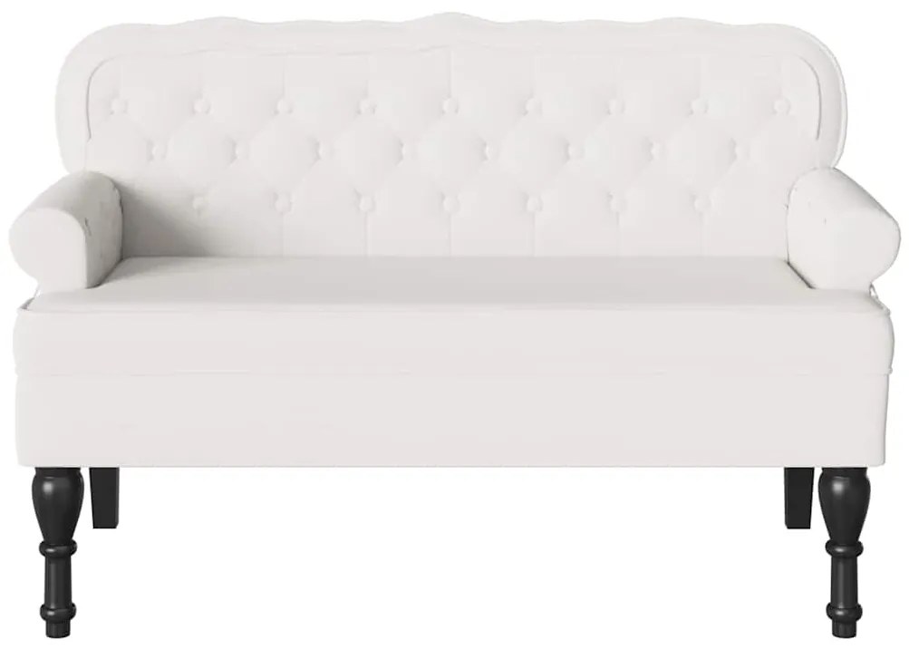 vidaXL Καναπές Chesterfield Λευκό 119.5 x 64.5 x 75 εκ. Τεχνητό Δέρμα