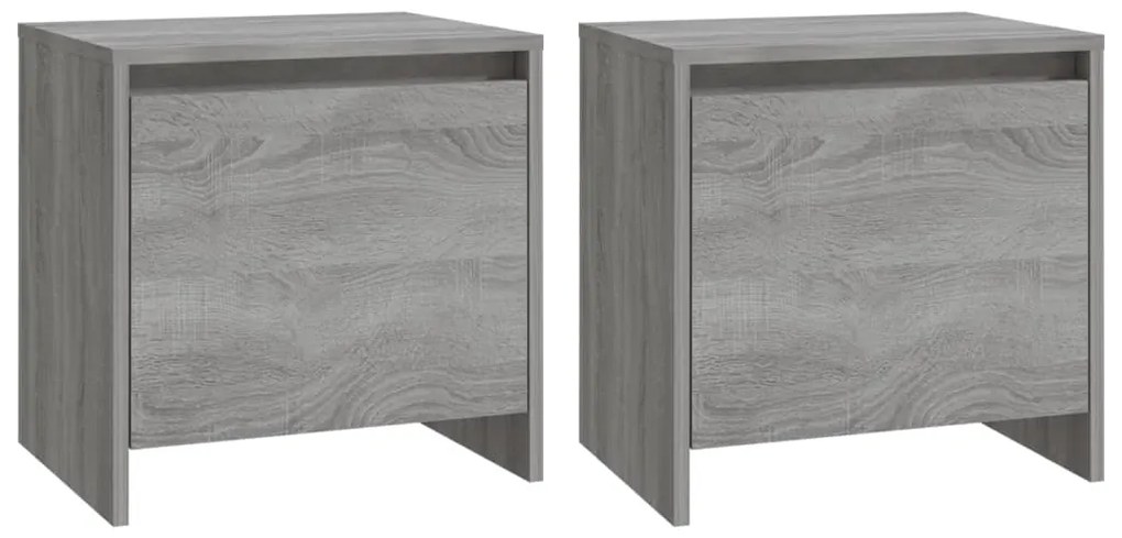 vidaXL Κομοδίνα 2 τεμ. Γκρι Sonoma 45x34x44,5 εκ. από Επεξ. Ξύλο