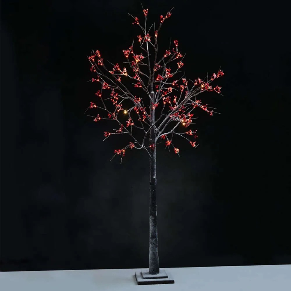 Χριστουγεννιάτικο Δέντρο Snow Berry Tree Led X1096143 24x24x180cm Red Aca