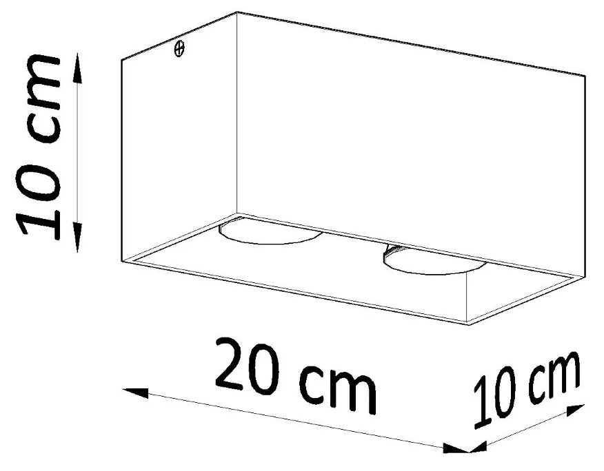 Sollux Φωτιστικό οροφής Quad 2,αλουμίνιο,2xGU10/40w