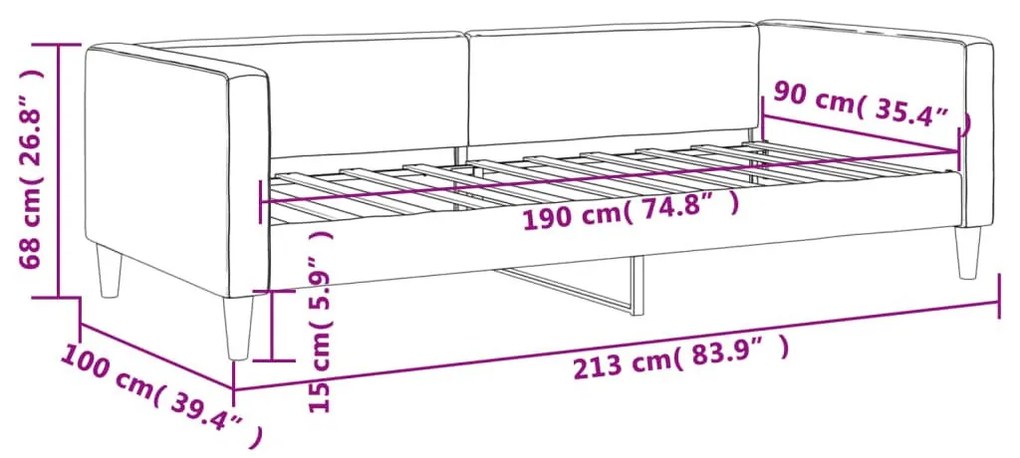 Καναπές Κρεβάτι Ανοιχτό Γκρι 90 x 190 εκ. Υφασμάτινος - Γκρι