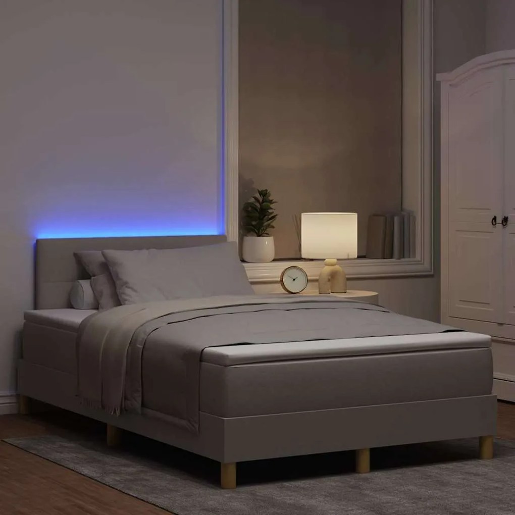 vidaXL Κρεβάτι με ελατήρια με στρώμα Taupe 120 x 190 cm ύφασμα
