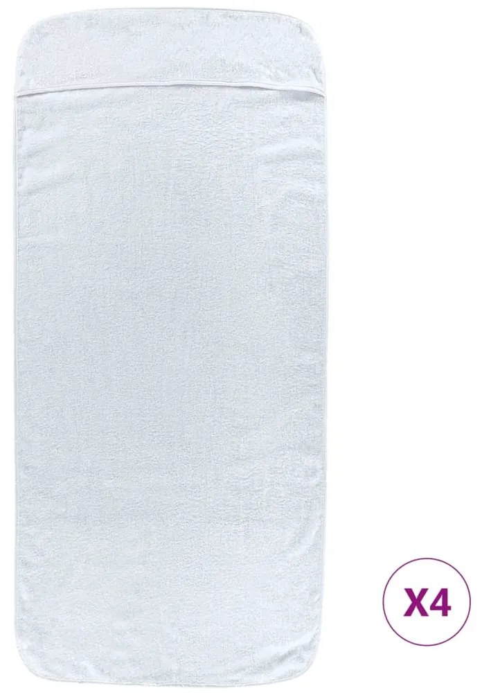 vidaXL Πετσέτες Θαλάσσης 4 τεμ. Λευκές 60 x 135 εκ. Ύφασμα 400 GSM