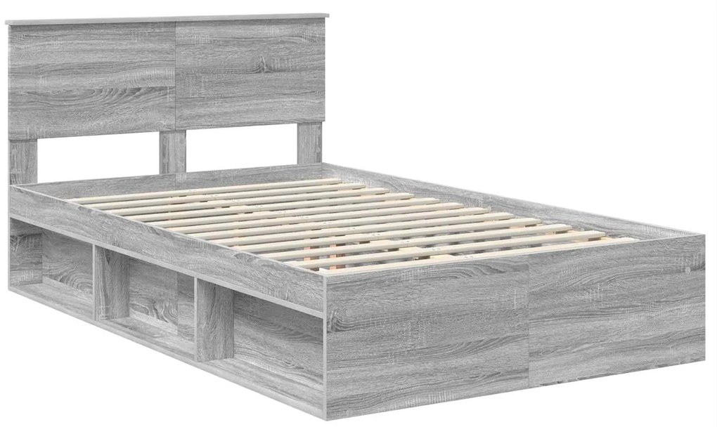 vidaXL Σκελετός Κρεβατιού με κεφαλάρι Γκρίζο Σονομα 120 x 200 cm