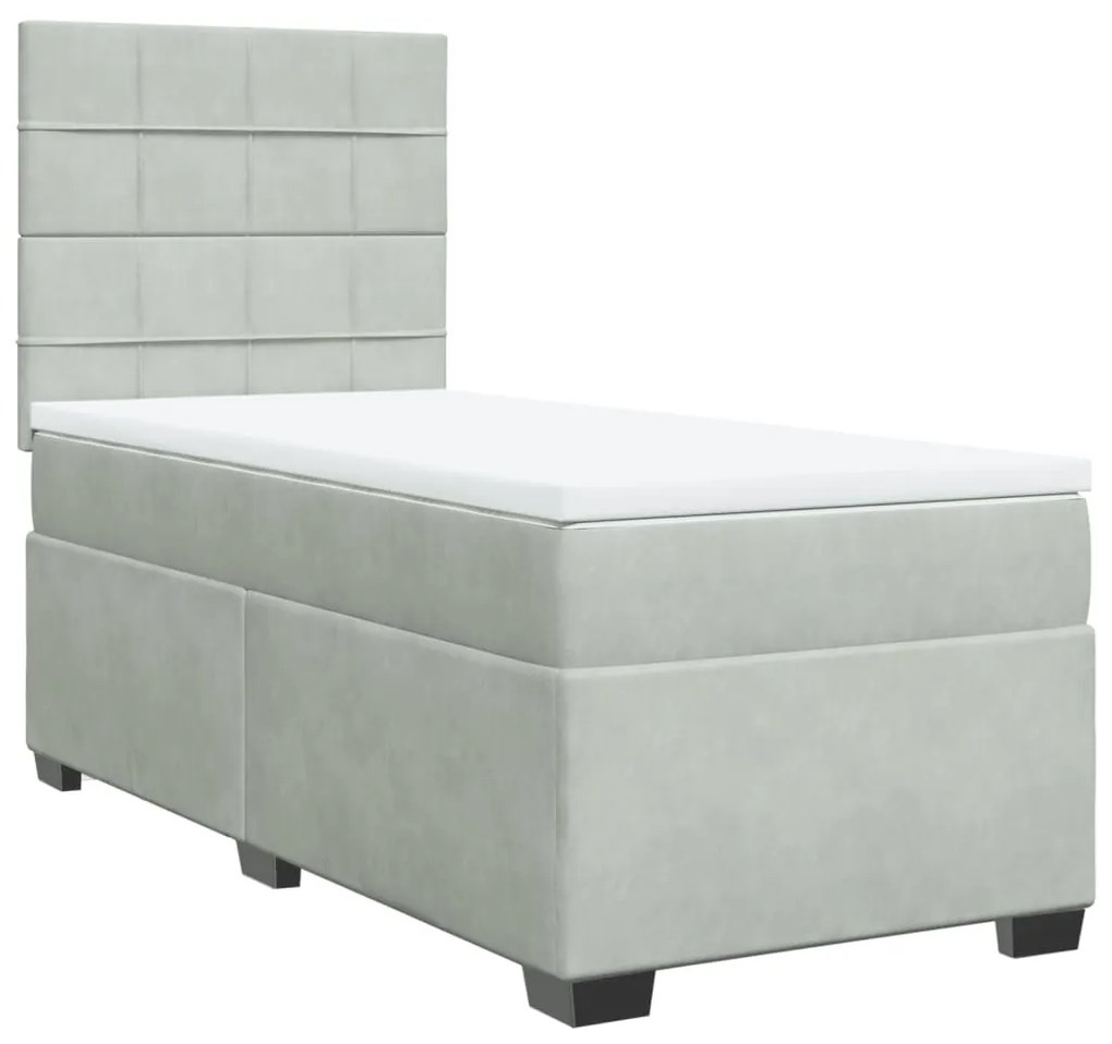 ΚΡΕΒΑΤΙ BOXSPRING ΜΕ ΣΤΡΩΜΑ ΑΝΟΙΧΤΟ ΓΚΡΙ 100X200 ΕΚ. ΒΕΛΟΥΔΙΝΟ 3293134