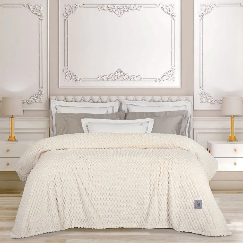 Κουβέρτα 3473 Fleece Cream Greenwich Polo Club Υπέρδιπλo 220x240cm Πολυέστερ