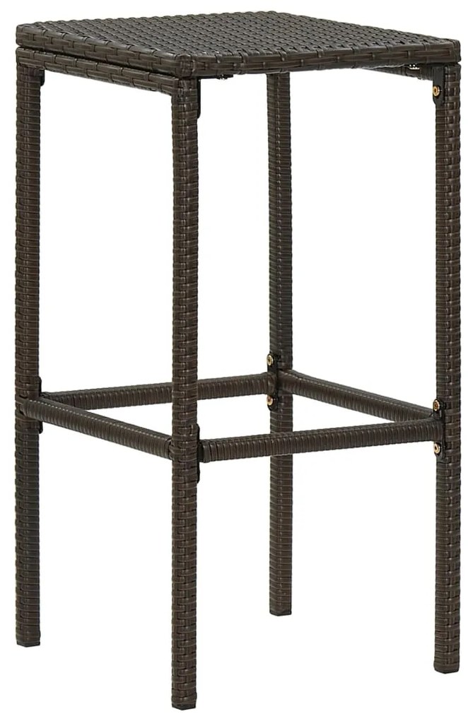 vidaXL Σκαμπό Μπαρ 4 τεμ. Καφέ από Συνθετικό Ρατάν με Μαξιλάρια