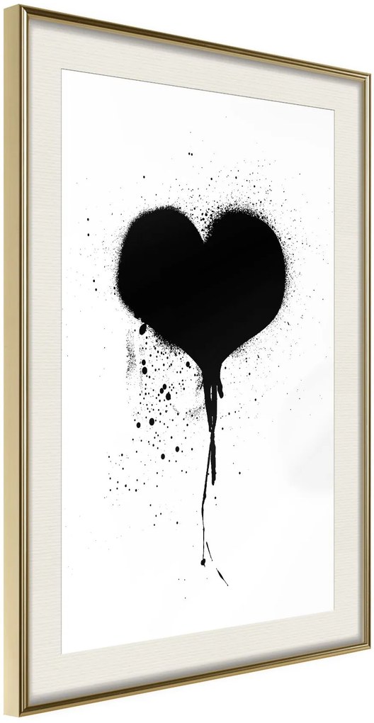 Αφίσα - Graffiti Heart - 20x30 - Χρυσό - Με πασπαρτού