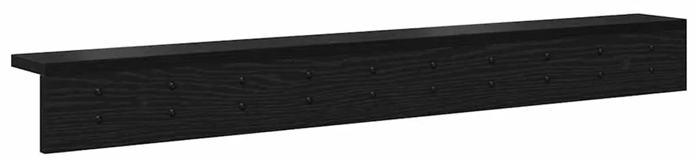 vidaXL Τοίχου Κρεμάστρα με ράφι Μαύρη δρυς 100 x 10.5 x 10.5 εκ
