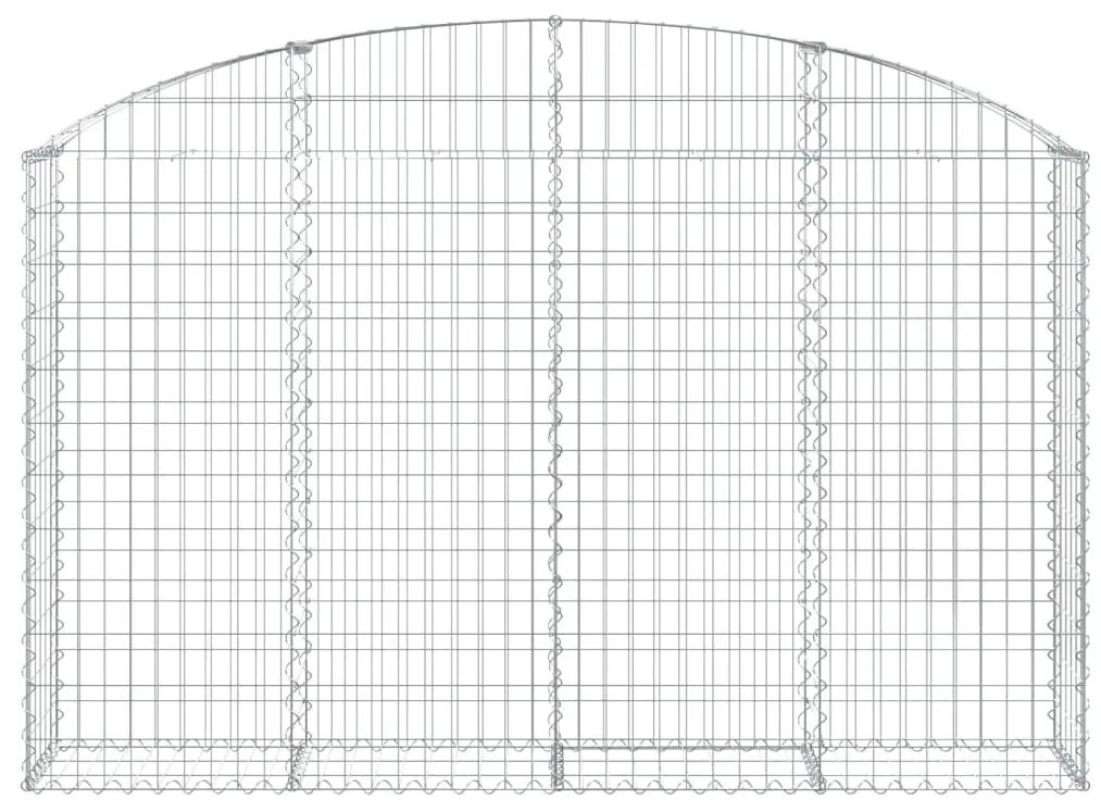 Συρματοκιβώτιο Τοξωτό 200x30x120/140εκ. από Γαλβανισμένο Χάλυβα - Ασήμι