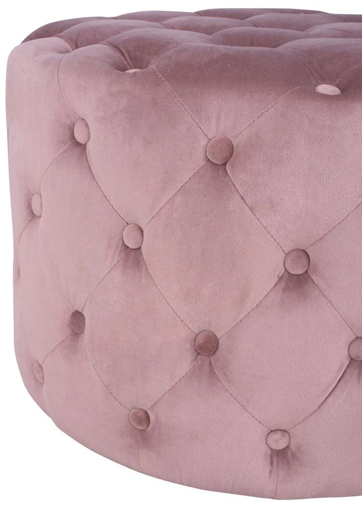 Σκαμπό KASSIE τύπου CHESTERFIELD Βελούδο Σάπιο μήλο Φ60x43Υ εκ. 60x60x43 εκ.