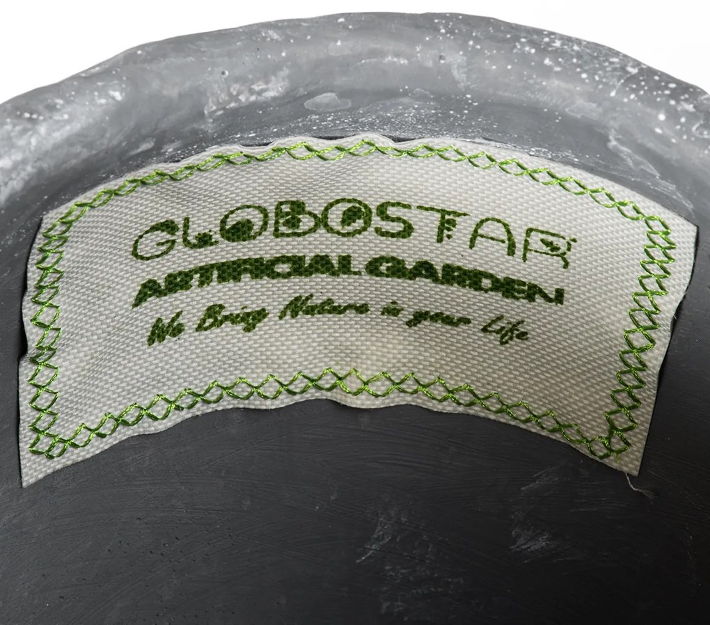 GloboStar® Artificial Garden ALONISSOS 20458 Τσιμεντένιο Κασπώ Γλάστρα - Flower Pot Γκρι Φ18.5cm x Υ14.5cm