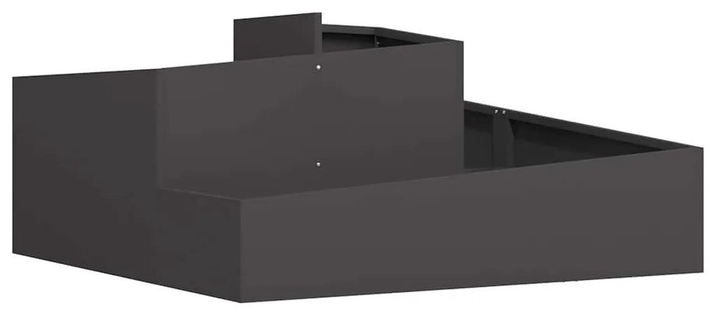 vidaXL Γλάστρα Κήπου Μαύρο 100 x 100 x 50 cm Ατσάλι
