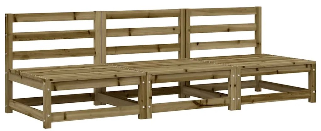 vidaXL Καναπέδες Κήπου Χωρίς Μπράτσα 3 Τεμ. 70x70x67 εκ. Επεξ. Πεύκου