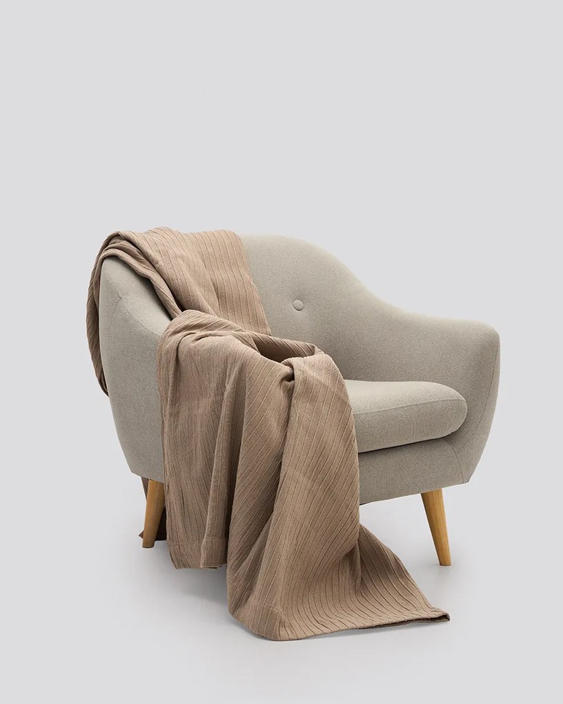 Ζακάρ Κουβέρτα Ανάγλυφη Ρίγα Esperinos Μονή Γκρι - Μπεζ