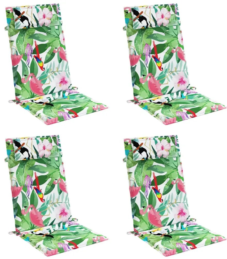 vidaXL Μαξιλάρια Καρέκλας με Ψηλή Πλάτη 4 τεμ. Πολύχρωμα Ύφασμα Oxford