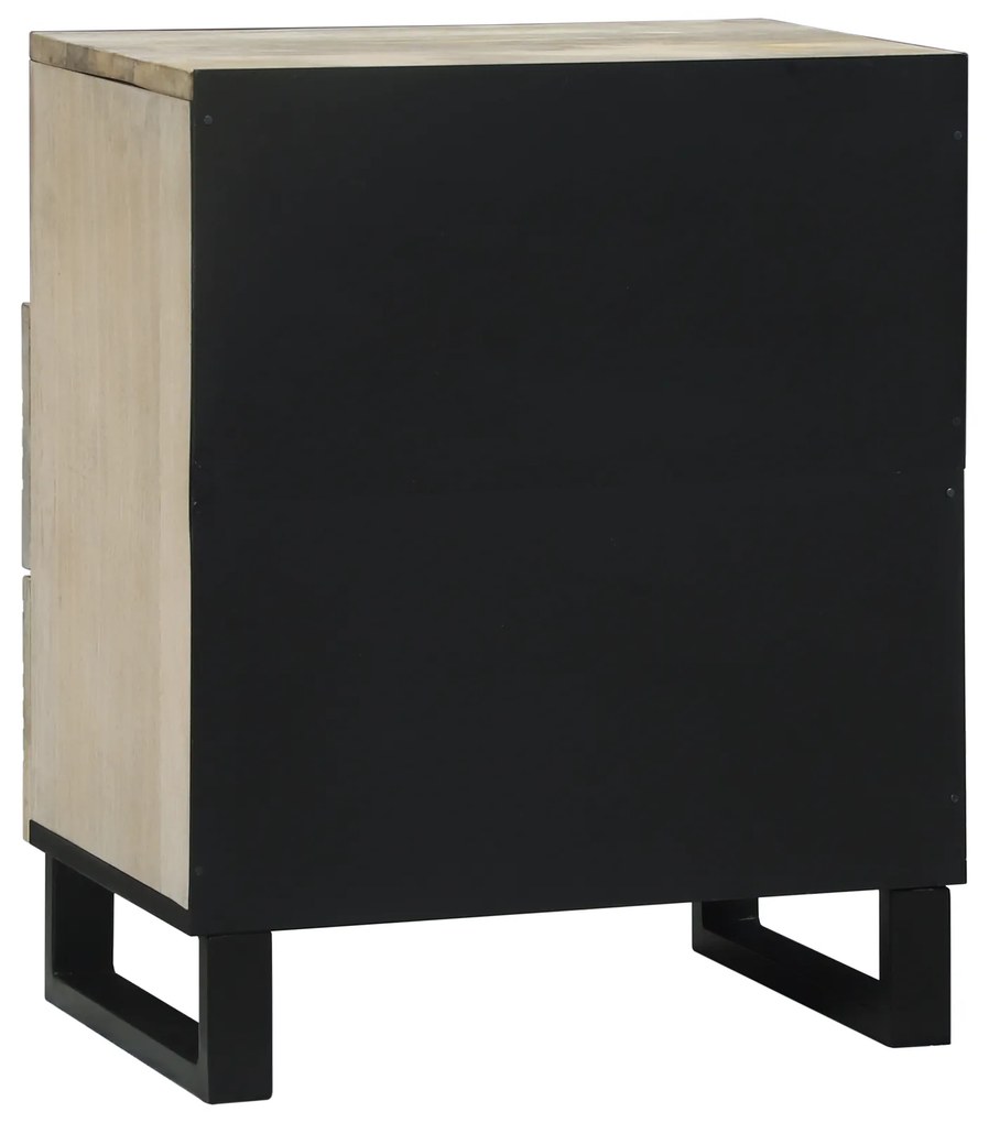 vidaXL Κομοδίνα με συρτάρι Λευκό και Μαύρο 50 x 33 x 60 εκ