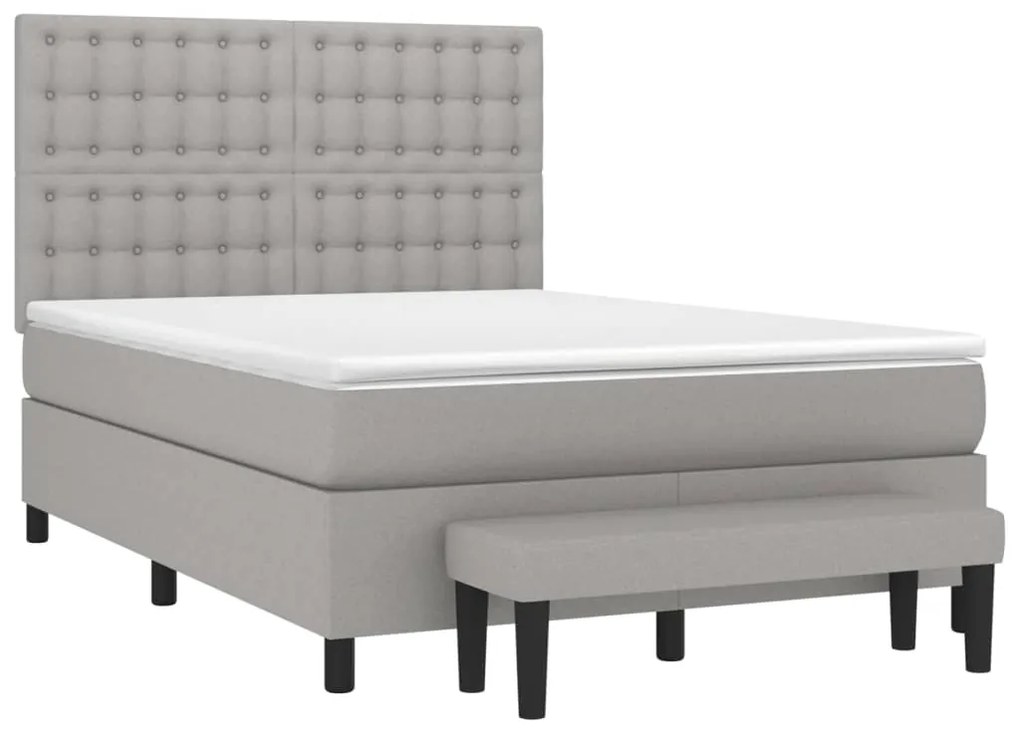 ΚΡΕΒΑΤΙ BOXSPRING ΜΕ ΣΤΡΩΜΑ ΑΝΟΙΧΤΟ ΓΚΡΙ 140X200 ΕΚ. ΥΦΑΣΜΑΤΙΝΟ 3136917