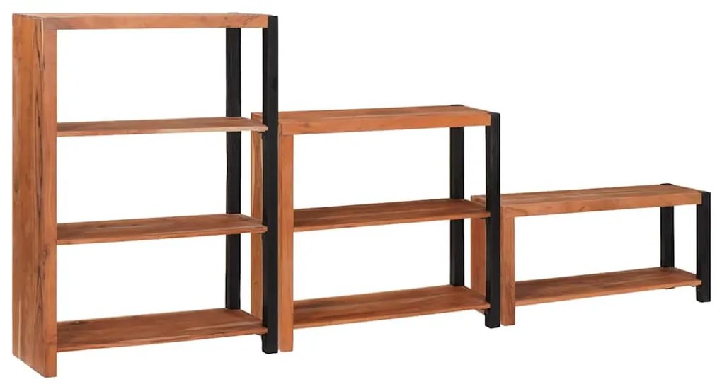 vidaXL Ράφι Βιβλίων 3 pcs Καφέ 80 x 30 x 110 εκ Μασίφ ξύλο ακακίας