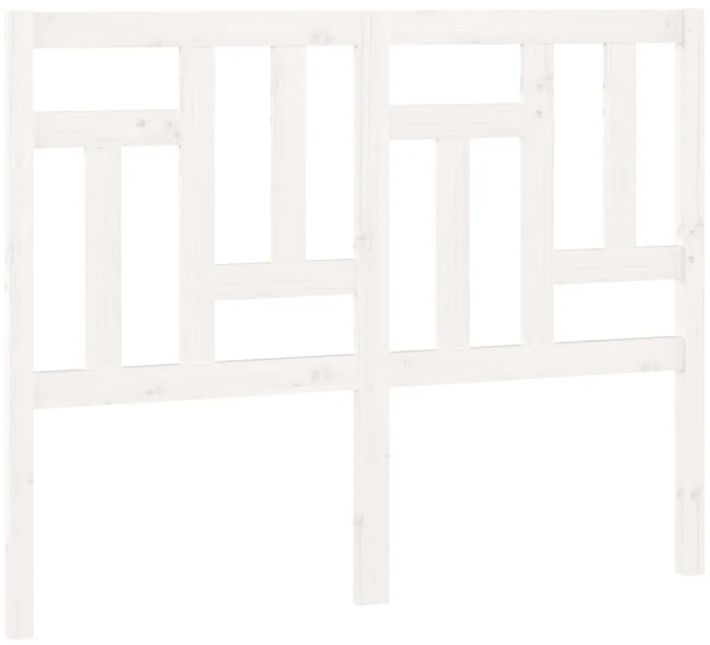 vidaXL Κεφαλάρι Κρεβατιού Λευκό 125,5 x 4 x 100 εκ. Μασίφ Ξύλο Πεύκου