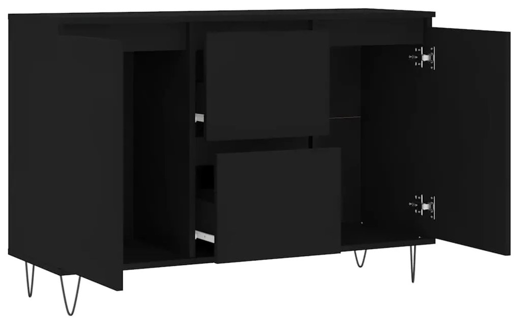 vidaXL Μπουφές Μαύρος 101,5 x 35 x 70 εκ. από Επεξεργασμένο Ξύλο