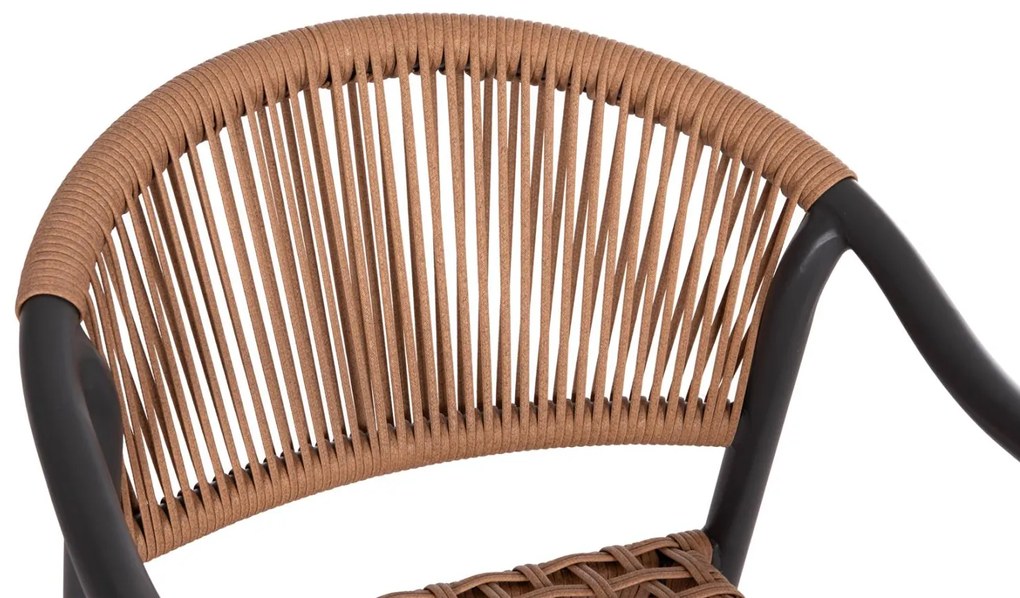 Καρέκλα - Πολυθρόνα KERLY C6050.10 Αλουμινίου Σκούρο Γκρί - Συνθετικό Rattan Μπέζ 54x58,5x76Υ εκ. 54x58.5x76 εκ.