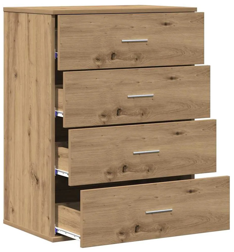 vidaXL Πλαϊνό γραφείο artisan δρυς 60 x 39 x 80 εκ Επεξεργασμένο ξύλο