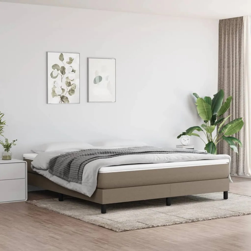 vidaXL Πλαίσιο Κρεβατιού Boxspring Taupe 180x200 εκ. Υφασμάτινο