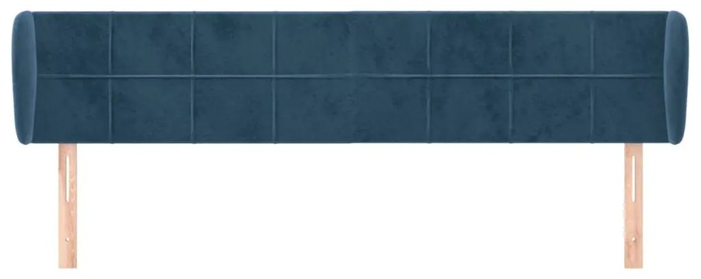 Κεφαλάρι με Πτερύγια Σκούρο Μπλε 183x23x78/88 εκ. Βελούδινο - Μπλε
