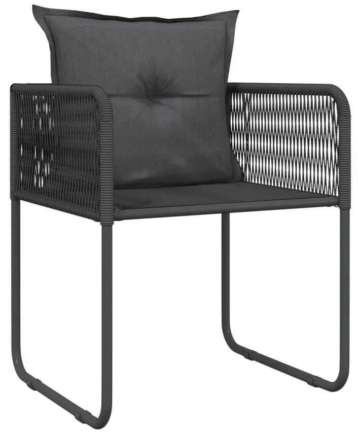 vidaXL Σετ Τραπεζαρίας Κήπου 3 Τεμαχίων Μαύρο