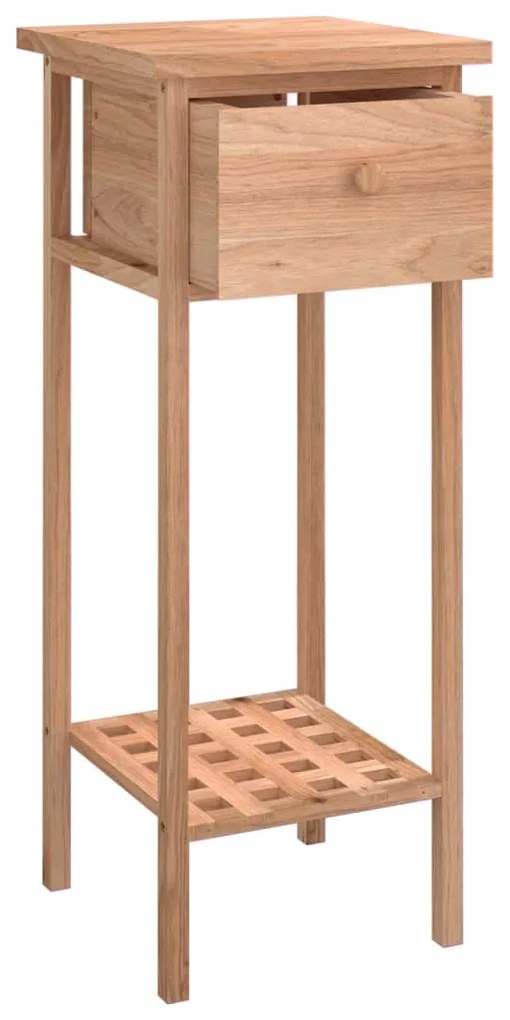 vidaXL Βοηθητικό Τραπέζι με Συρτάρι 25x25x60 εκ. Μασίφ Ξύλο Καρυδιάς