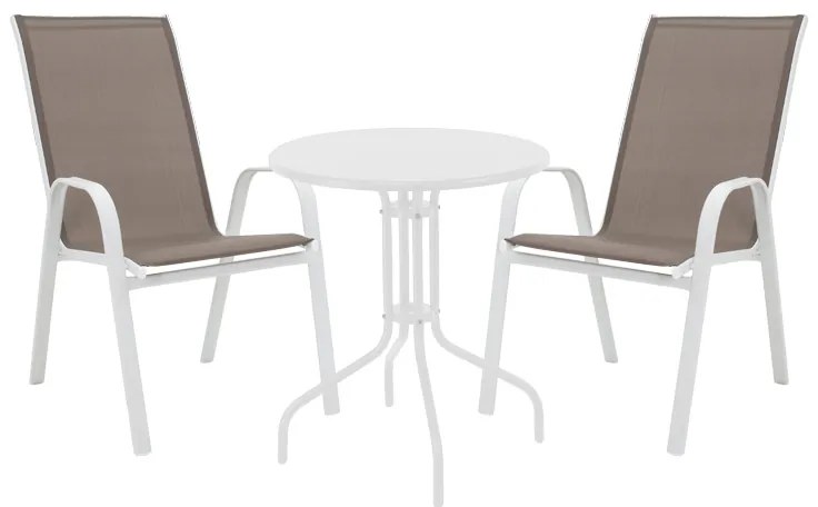 Intrahome Τραπεζαρία Vergo-Calan Intrahome 3τεμ λευκό μέταλλο Φ60x70εκ | SKU: INTRAPA-241111253