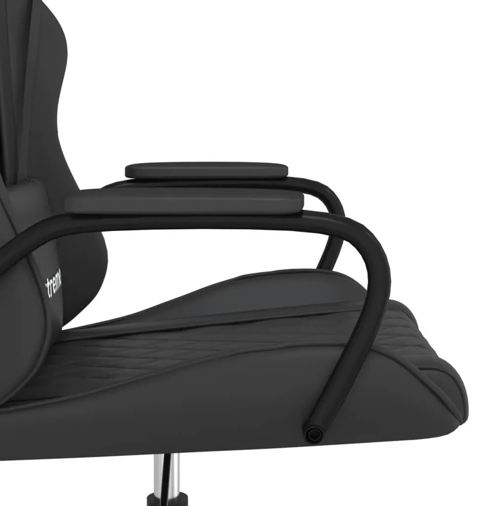 Καρέκλα Gaming Μασάζ Μαύρη από Συνθετικό Δέρμα - Μαύρο