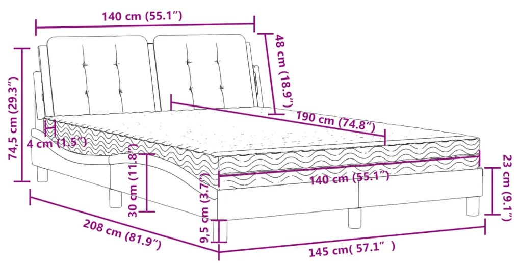 ΚΡΕΒΑΤΙ ΣΤΡΩΜΑ ΚΑΦΕ 140X190ΕΚ. ΑΠΟ ΣΥΝΘΕΤΙΚΟ ΔΕΡΜΑ 3208861