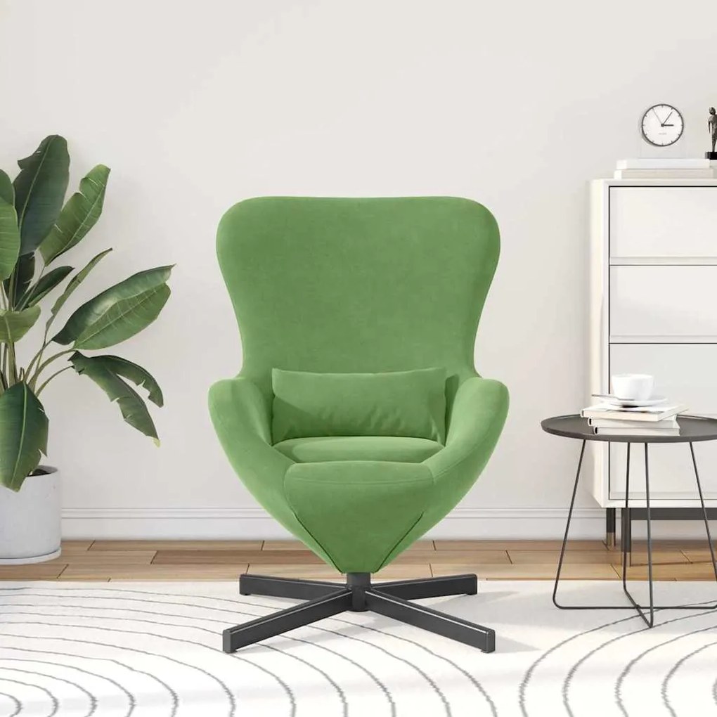vidaXL Κάθισμα-αυγό Ανοιχτό Πράσινο 63 x 73 x 90 εκ Βελούδο