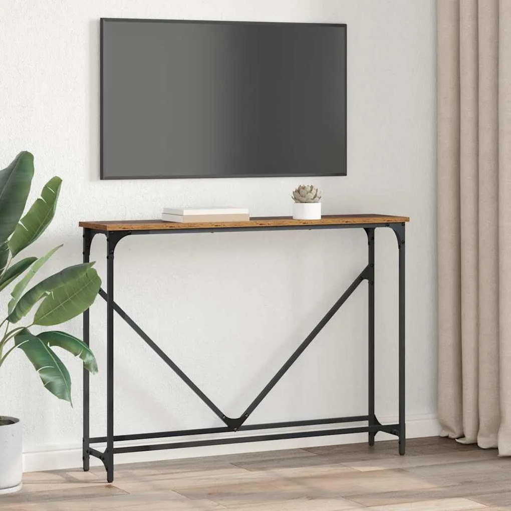 vidaXL Τραπέζι κονσόλας Παλιό Ξύλο 102 x 23 x 75 εκ Επεξεργασμένο ξύλο