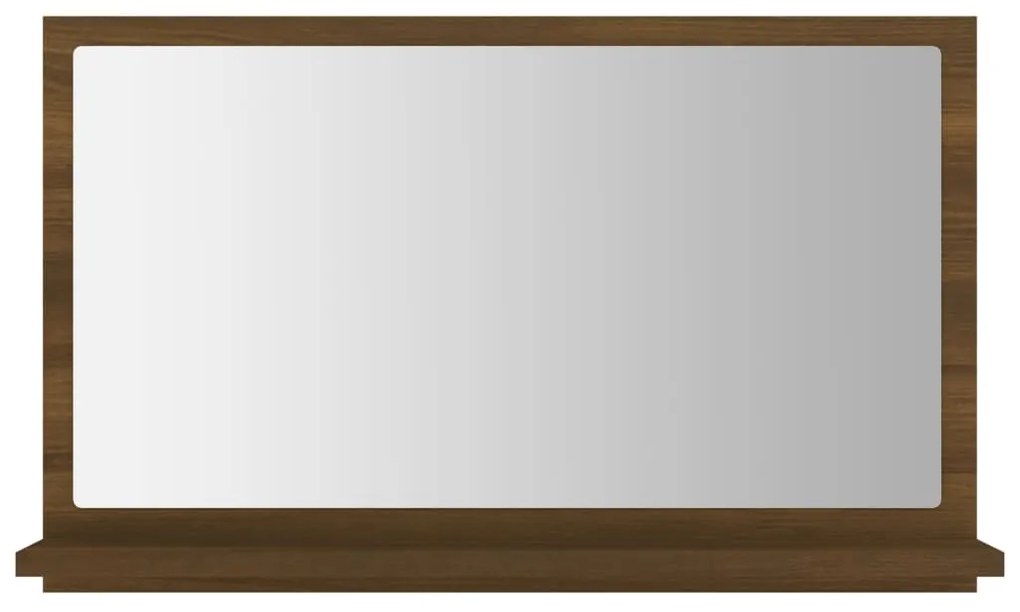 vidaXL Καθρέφτης Μπάνιου Καφέ Δρυς 60x10,5x37 εκ. Επεξεργ. Ξύλο