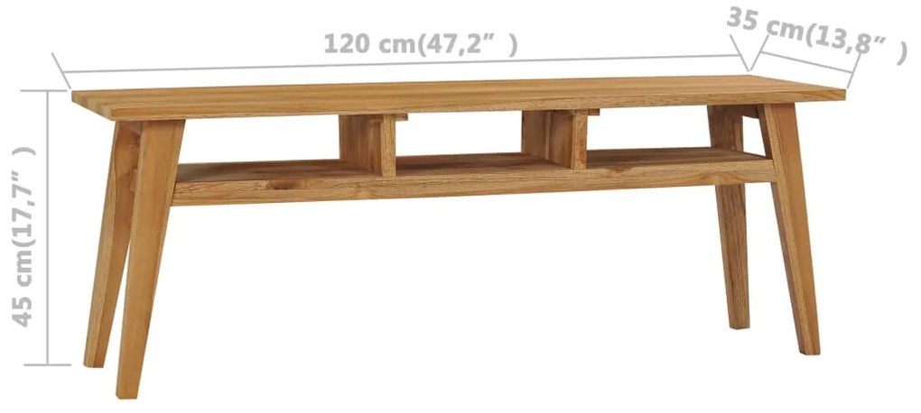 vidaXL Έπιπλο Τηλεόρασης 120 x 35 x 45 εκ. από Μασίφ Ξύλο Teak