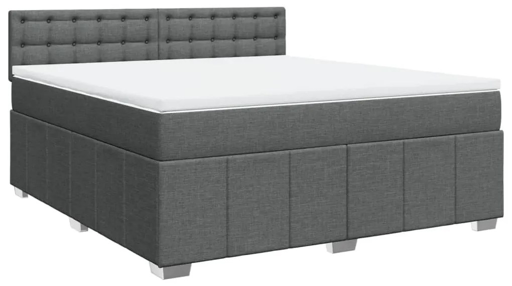 ΚΡΕΒΑΤΙ BOXSPRING ΜΕ ΣΤΡΩΜΑ ΣΚΟΥΡΟ ΓΚΡΙ 180X200 ΕΚ ΥΦΑΣΜΑΤΙΝ 3289462