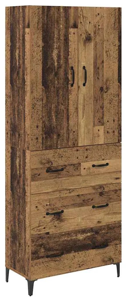 vidaXL Highboard Παλιό Ξύλο 69,5 x 34 x 180 εκ. Επεξεργασμένο ξύλο