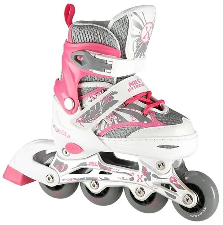 Αυξομειούμενα Πατίνια Roller NA 10602A INLINE SKATES NILS EXTREME ΡΟΖ-LARGE(39-42)