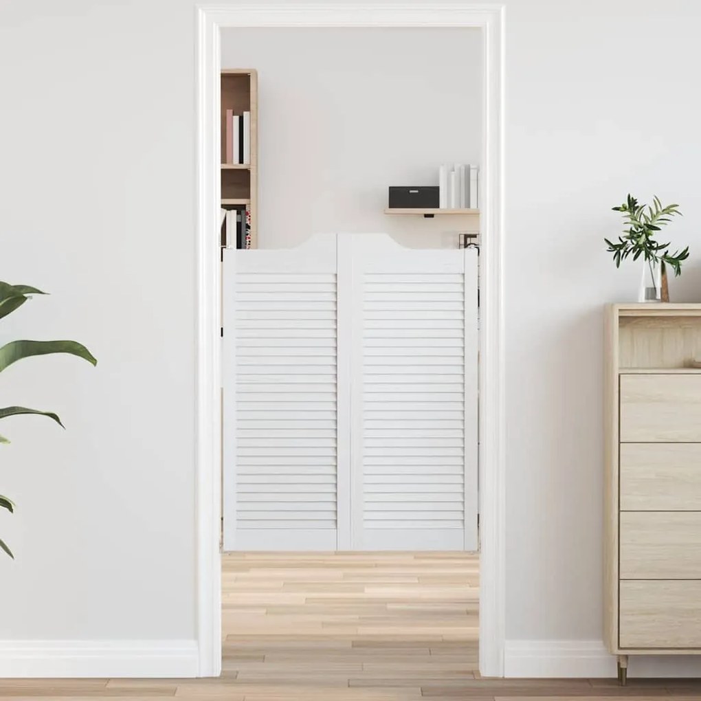 vidaXL Swing Doors Louvred Design 2 ζευγών Λευκό 100x80 cm
