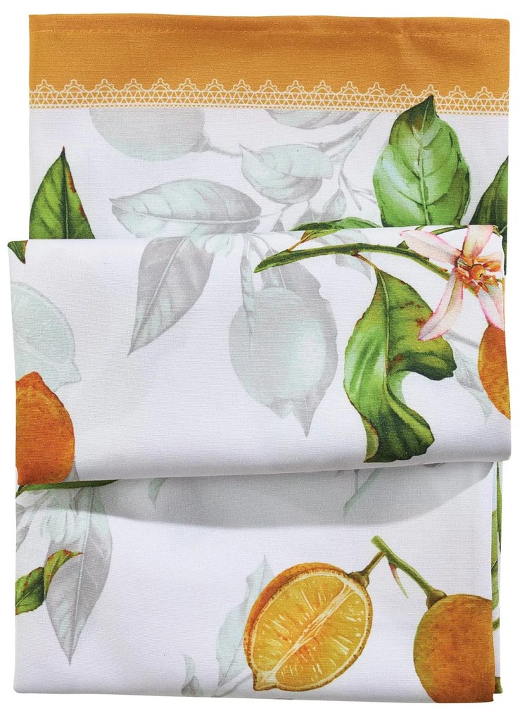 Χριστουγεννιάτικο Runner Polyester 45x140εκ. Christmas 0724 Κίτρινο-Λευκό-Πράσινο Das Home