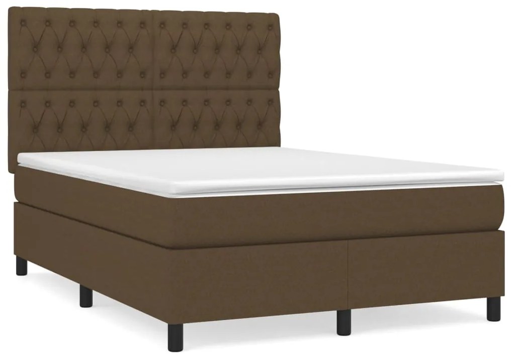 ΚΡΕΒΑΤΙ BOXSPRING ΜΕ ΣΤΡΩΜΑ ΣΚΟΥΡΟ ΚΑΦΕ 140X190 ΕΚ. ΥΦΑΣΜΑΤΙΝΟ 3142012