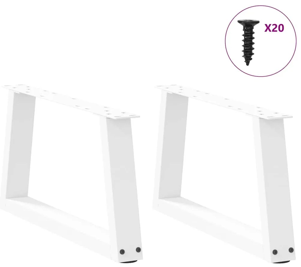 vidaXL Πόδια Τραπεζιού Σαλονιού Σχήματος V 2 τεμ. Λευκά 50x(30-31,3) εκ. Ατσάλι